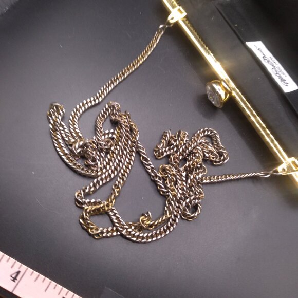 Vintage Whiting & Davis Black Mesh Metal Evening Bag Purse Rhinestone kiss lock - Picture 5 of 7